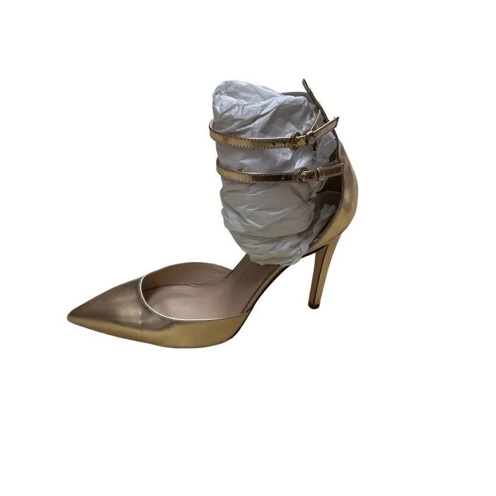 🌟 J.Crew Gold Pumps with Straps - Picture 2 of 5